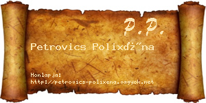 Petrovics Polixéna névjegykártya
